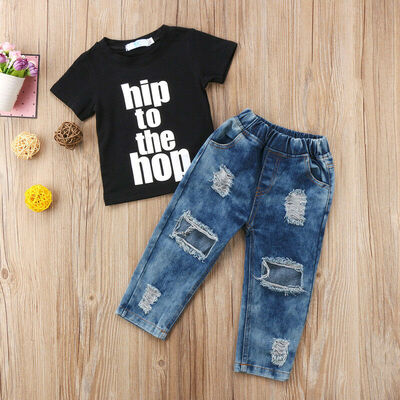 

Newborn Toddler Kids Boys Clothes T Shirt TopDenim Pants Jeans Outfits Set