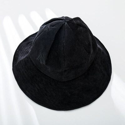 

Korean version fisherman hat autumn&winter new pure corduroy embroidered letter pot hat outdoor ladys hat