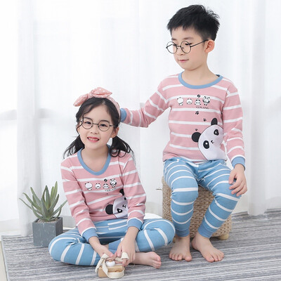 

Autumn Toddler Pajamas Baby Girls Boys Cartoon Print Sleepwear Set Long Sleeve Blouse TopsPants Pajamas