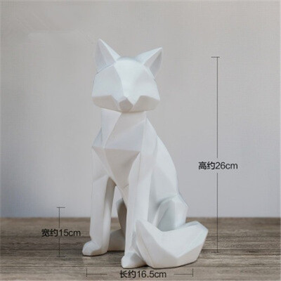 

white resin Fox home decor crafts ornament modern minimalist room decorations aniaml figurines birthday wedding decorations gift