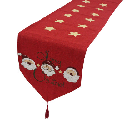 

Christmas Dining Table Polyester Cotton Flag Xmas Party Venue Banquet Home Decor