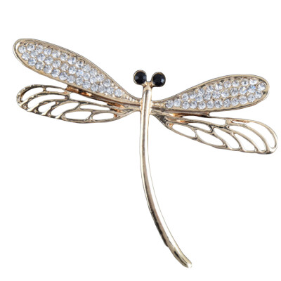 

Brooch Dragonfly for Fashion Brooches Lapel Color Scarf Women Chic Pins Crystals Rhinestone Christmas