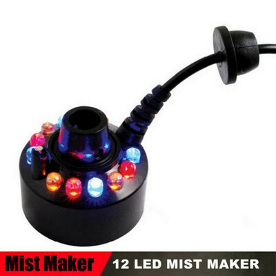 

12 LED Halloween Mist Maker Fogger Water Fountain Pond Smoke Fog Machine Atomizer Air Purifier Humidifier Party Prop EUUS Plug