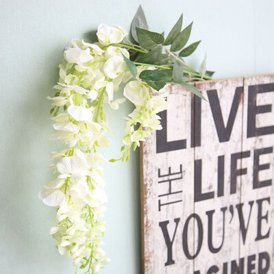 

Toponeto Artificial Silk Wisteria Fake Garden Hanging Flower Plant Vine Wedding Decor