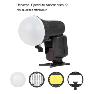 

TRIOPO Speedlite Flash Light Modifier Accessories Kit with Magnetic Universal Mount Adapter Diffuser Ball Honeycombs Grid Refl