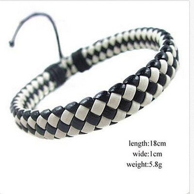 

Retro Original Colorful Wax Line Manual Weaving Cowhide Bracelet Unisex Pair Jewellery