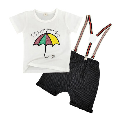 

Summer Baby Boys Clothes Set Letter Print Short Sleeve Tops ShirtSuspender Short Pants Children Casual Outfits Sets