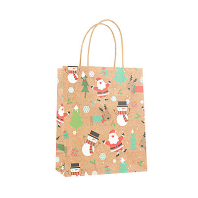 

1Pc Merry Christmas Kraft Paper Bag Santa Claus Gift Bags Candy Bag Christmas Party Supplies Styles Random