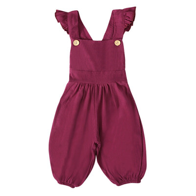 

Baby Girl Jumpsuits 6M-24M Baby Girl Overalls Baby Girl Rompers Casual Solid Color Sleeveless Baby Girl Clothes