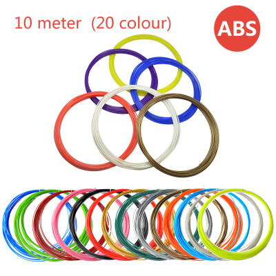 

ABS consumable filament 3D printer consumptive material 10 meter ABS material (20 colour)