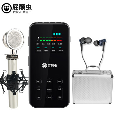 

【Set version】 fart horns (Hifier) ​​S300 phone live sound card suite K-live broadcast wheat effect anchor special microphone sound card general P33 series metal box set Phantom of the gray