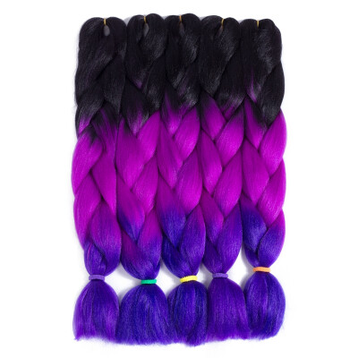 

szc Afro Jumbo Braids Hair Extensions 5-pack 2 Tone & 3 Tone Ombre Crochet Braiding Hair High Temperature Kanekalon Synthetic