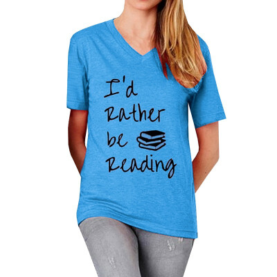 

V-neck Letter Printing T-shirt