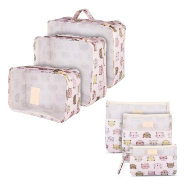 

6 Set Travel Packing Cubes, водонепроницаемая сетка Аксессуары для путешествий Carryon Dirty Laundry Bag Organizer Кубики для хран