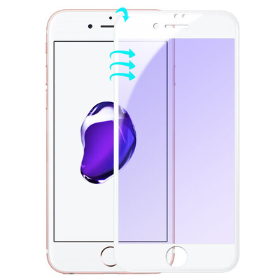 

Locke (ROCK) Apple 8 full screen film / iPhone8 tempered film / 3D soft edge anti-blue foil / explosion-proof mobile phone film 0.23MM white