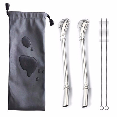 

Outdoor Stainless Steel Drinking Spoon Straws Tea Filter Colander Reusable Drinking Straws