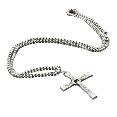 

Vanker Mens Vintage Silver Long Neck Chain Cross Design Pendant Necklace Decor