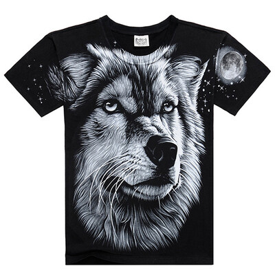 

MEN BONE 3D Personality trend T-shirt , Full printing , The Wolf pattern