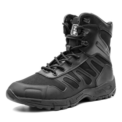 

IODSON US New Military Athletic Tactical Comfort Leather Boots Mens Ultra-Light Combat Boots Waterproof