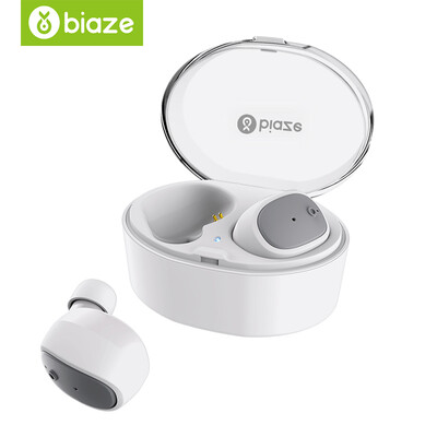 

Biya Zi (BIAZE) really wireless Bluetooth headset sports running headphones binaural stereo mini small headphones Bluetooth 4.2 mobile phone general D19 white