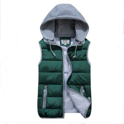 

women's cotton wool collar hooded down vest Removable hat Hot high quality Brand New female winter warm Jacket&Outerwear Thicken