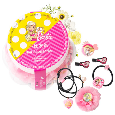 

Barbie hair tools Hair band Elastic band combination Children series 2 pair of rope 1 star 1 magic band 1 pair clip Acrylic hair tool color random