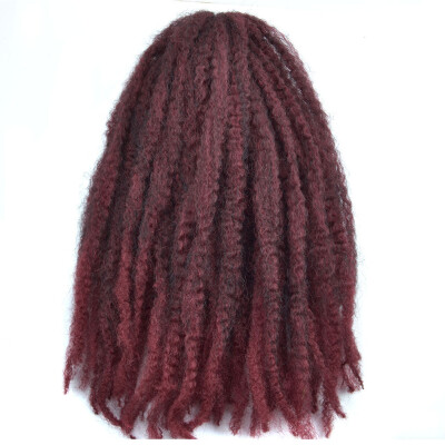 

18 '' Afro Marley Braids Hair Crochet Braids Hair Curl Crochet Synthetic Braiding Hair 100g/Piece Brown Black Purple Color