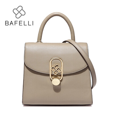 

BAFELLI split leather box shoulder bag hasp crossbody bags oval buckle flap luxury handbags women bags designer bolsa mujer