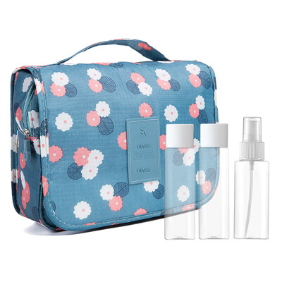 

MEIFUYU MF0576 travel cosmetic bag wash gargle bag separate bottling setblue flower