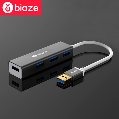 

BIAZE концентратор USB-концентратор 3.0 разветвитель перетаскивания скорости расширения HUB3- металлический серый цвет четыре 0,5 м ноутбук алюминий HUB 4 конвертор