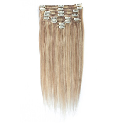 

16 inch -20 inch P18613 Clip-in Full Head Straight Human Hair Extensions Brazilian Hair 7 pcs 16 Clips