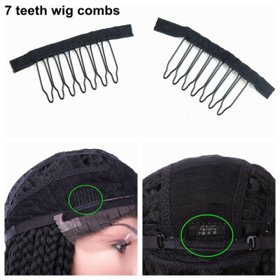 

Hot Selling 40 Pieces 7-teeth Durable Black Snap Comb Clips For Hair Extensions Small Wig Combs Clips For Wig Caps
