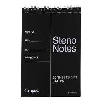 

KOKUYO Campus Student frosted PP face spiral binding notebook sublimation book upright 6x9 inch 60 pages black WCN-CTNB610N