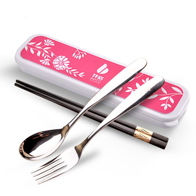 

Jingdong supermarket Baige BAYCO portable tableware set stainless steel chopsticks spoon two copies of five sets of blue BX4315