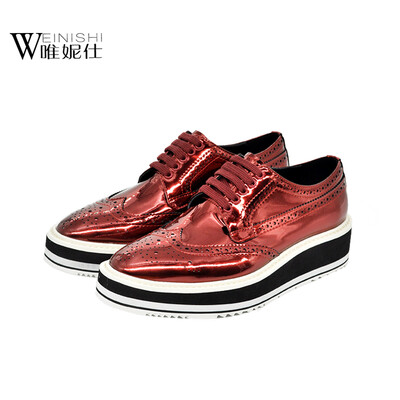 

New paragraph autumn 2017 womens shoes fashion white shoes round head cowhide with flat casual shoes