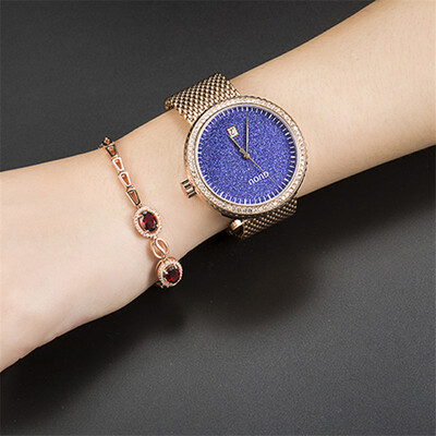 

Top Brand GUOU Women Watches Ultra Thin Stainless Steel Band Analog Display Quartz Watch Calendar Watch