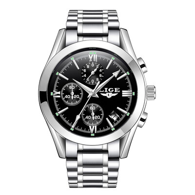 

LIGE 9839 Quartz Watch Simple Men Time Calendar Display Wristwatch Fashion Casual 3ATM Waterproof Sport Male Watches