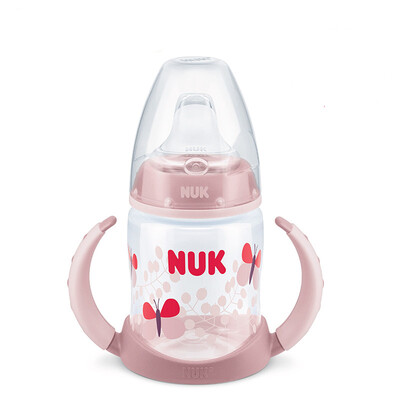 

NUK wide caliber PP dual-use drinking duckbill cup baby child baby drinking cup 150ml with pacifier can be used as a bottle pink pattern random Germany imported