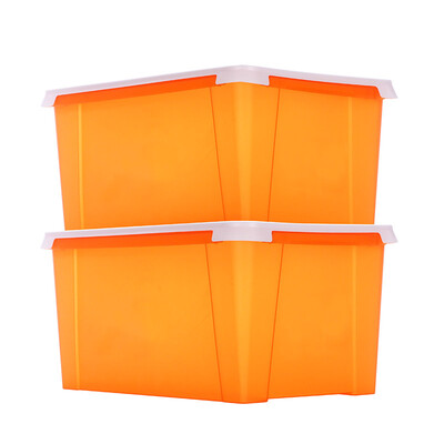 

JEKO&JEKO plastic storage storage box large sealed box car box moisture-proof clothes storage box toy storage box baht 40L orange 2 only SWB-5358
