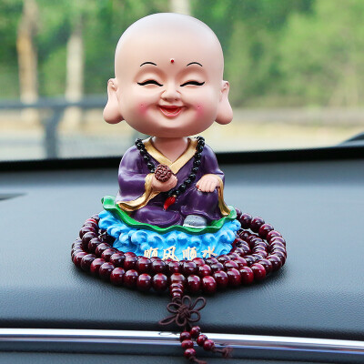 

Biaz car ornaments pendant cartoon creative shaking head small monk ornaments ornaments BHS01 car supplies interior decorations cute doll Maitreya smooth sailing