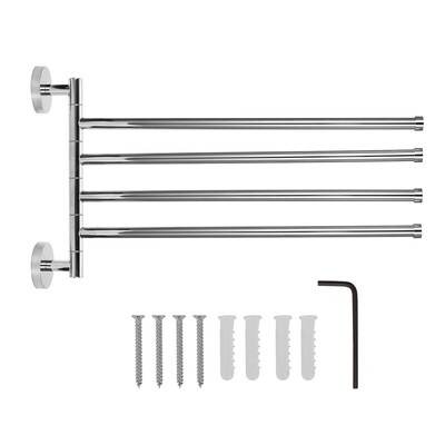 

Copper 3-Arm Bathroom Wall Mount Towel Hanger Rack 180°Swivel Towels Hold Device Space Saving Bathtowel Storage Organizer