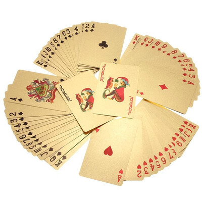 

Outdoor 24k Gold Foil Plastic Waterproof Playing Cards Poker 1 Pack