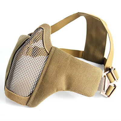 

Half Face Lower Foldable Mesh Adjustable Tactical Metal Steel Mask for Airsoft/Hunting/Shooting