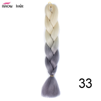 

Silky Strands 24'' 100g Ombre Synthetic Braiding Hair Extensions For Crochet Braids Kanekalon Jumbo Braids Two Tone Ombre Color 1p