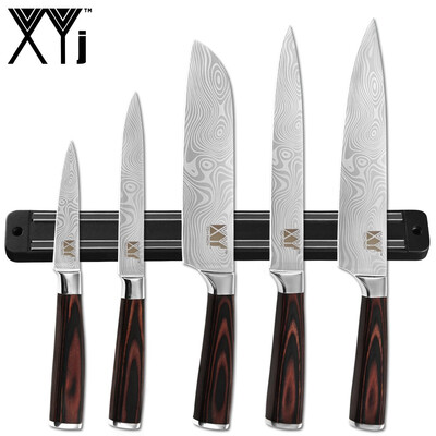 

XYj Stainless Steel Knives Set Magnetic Knife Stand Chef Slicing Santoku Utility Paring Knives