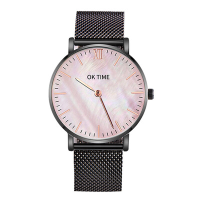 

Simple Slim Watch Analog Quartz Waterproof Stainless Steel Mesh Strap Band Thin Casual Elegant Wrist Watches for Women Rose Gold