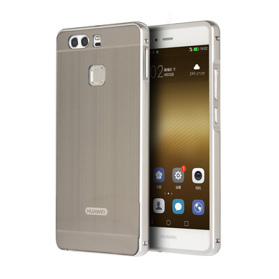 

Luxury Case for Huawei P9 Aluminum Bumper+Acrylic Panel Back Glossy Business Cover for Huawei P9