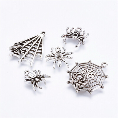 

PH PANDAHALL 5 Sets Antique Silver Tibetan Style Alloy Pendants for Halloween