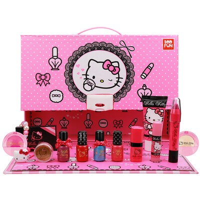 

Hello Kitty HelloKitty детская косметика макияж коробка принцесса костюм девушки игрушки играть дома игрушка в подарок на день рождения KT-8586
