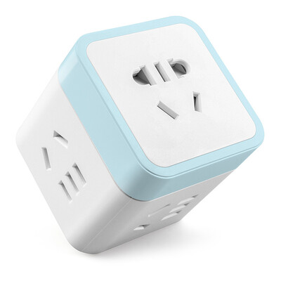 

Good work lengon a turn five jack converter Rubik&39s Cube power plug strip plug-in board multi-function vertical wireless new GB plug-in tow line board XD-Q605 blue
